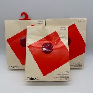 (3) Thinx Hi-Waist Leakproof Period Underwear Size Large Spicy Red